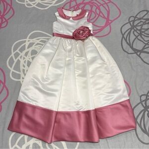 The Ladybug Collection - Pink and White Satin Tulle Flower Girl Dress